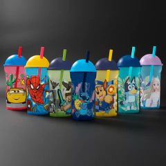 Bazar Bluey 1158 Vaso Transparente Tapa Alta 460ml - tienda online