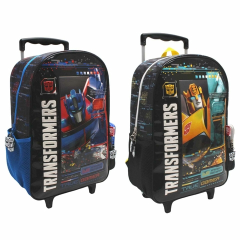 Mochila Escolar Wabro 66463 Transformers Carro 16" Gamer Optimus/Bumblebee