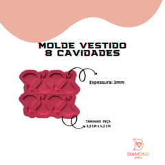 MOLDE VESTIDO 8 CAVIDADES na internet