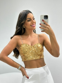 Cropped Paetê Brilho