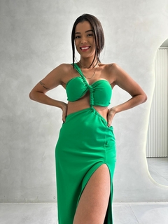 Vestido fenda recorte - comprar online