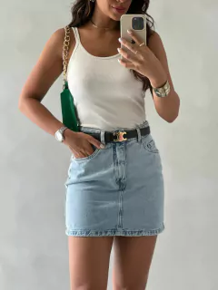 Saia Jeans Silver - Doce de Menina