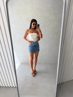 Saia Jeans Desfiada - loja online