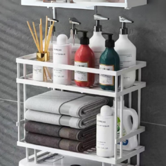 Organizador doble de baño c/autoadhesivo - comprar online