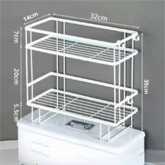 Organizador doble de baño c/autoadhesivo