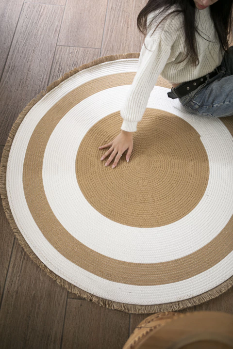 Alfombra redonda de yute 120 cm - comprar online