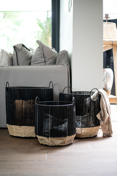 Set X3 Canasto mimbre con manijas - comprar online