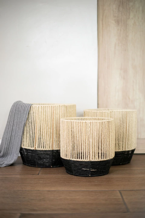 Set X3 Canasto mimbre