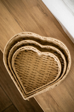 Set bandejas yute X3 corazon - comprar online