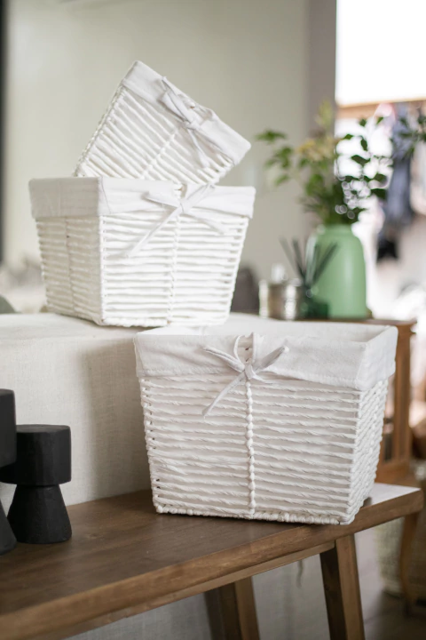 Set yute X3 blanco cuadrado - comprar online