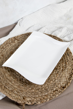 Set de platos porcelana blanca Cuadrado X6 - comprar online
