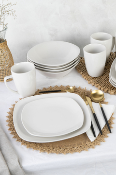 Set X16 de vajilla blanca