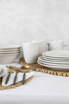 Set X16 de vajilla blanca