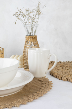 Set de tazas porcelana blanca X4 - comprar online