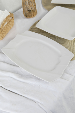 Bandeja porcelana blanca 33 cm - comprar online