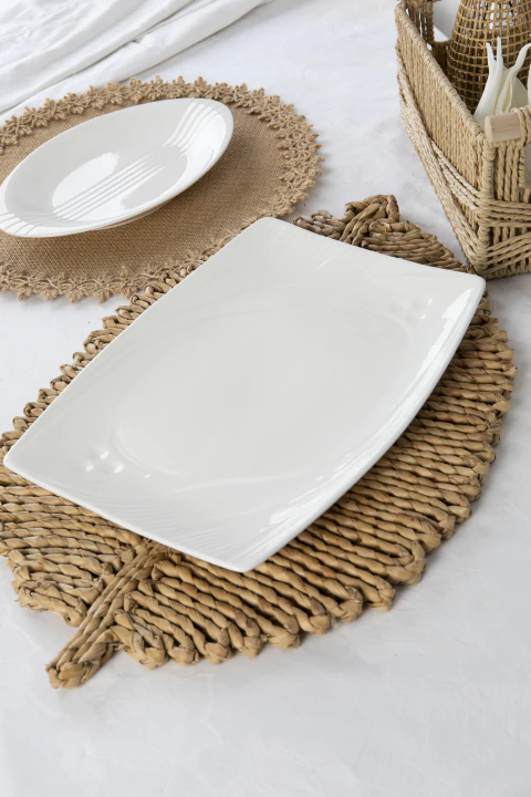 Bandeja porcelana blanca 31 cm - comprar online