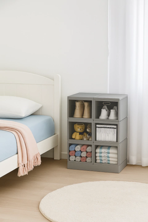 Cajas organizadoras apilables con tapa frontal - comprar online