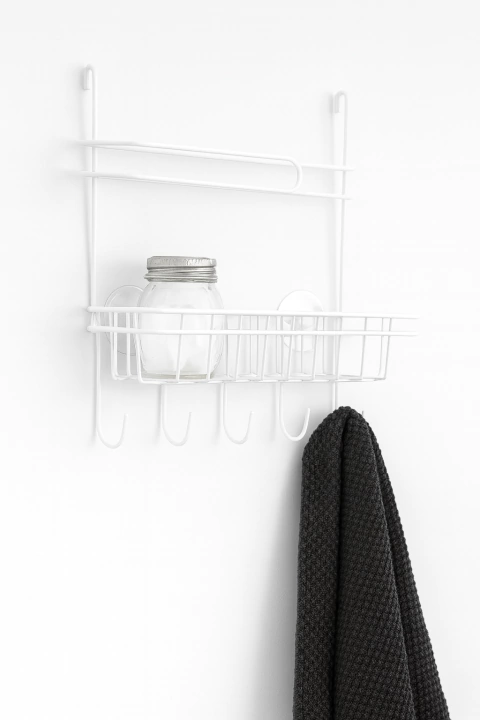 Organizador con 6 ganchos y porta rollo - comprar online