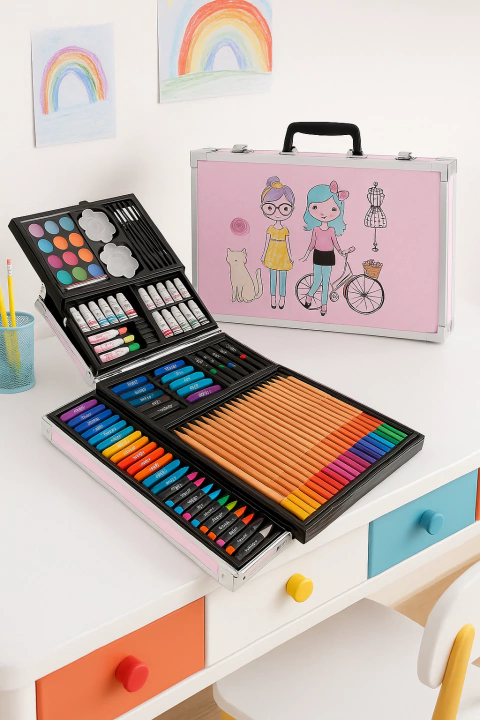 Set de arte en maletín aluminio 145 piezas - comprar online