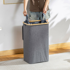 Cesto de ropa 3 divisores tela Bambú - comprar online