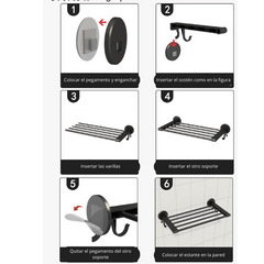 Toallero 4 barrales c/Autoadhesivo - tienda online