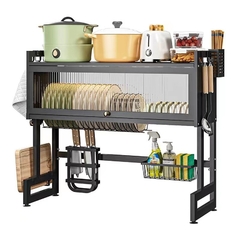 Seca platos con estante Premium