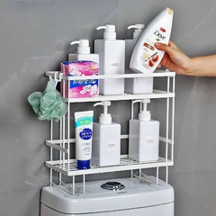 Organizador doble de baño c/autoadhesivo - tienda online