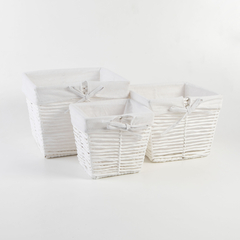 Set yute X3 blanco cuadrado - tienda online