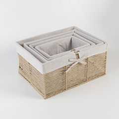 Set yute X4 blanco/marron - tienda online