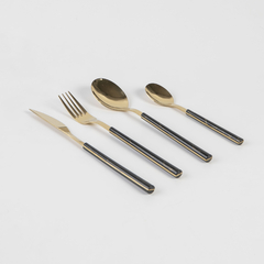 Juego de cubiertos X4 dorados - tienda online