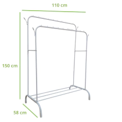 Perchero doble fijo con ganchos - comprar online