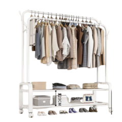 Perchero 2 estantes doble con ruedas - comprar online