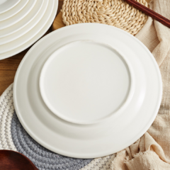 Set X6 de platos porcelana blanca 27 cm - comprar online