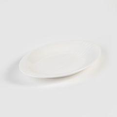 Set de platos porcelana blanca ovalada X6 - Green Bazar