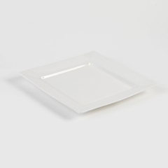 Set de platos porcelana blanca Cuadrado X6
