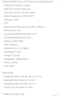 SMARTWATCH KNOCK OUT 5151 (7 MALLAS)