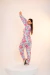 Pijama Calça Manga Longa Personagens Hello Kitty Flores - comprar online