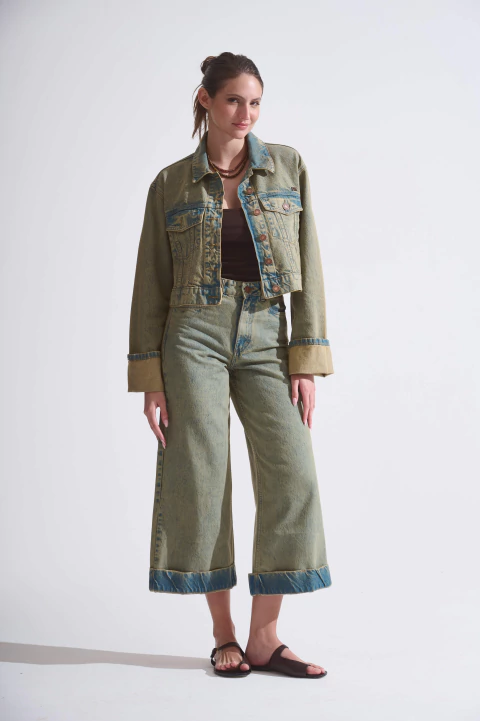 JEANS CAPRI WIDE MOKA - comprar online