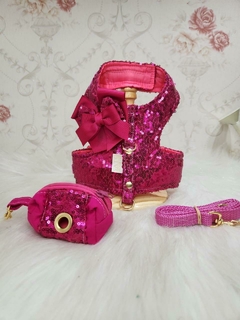 Peitoral Glamour Paetês Pink - comprar online