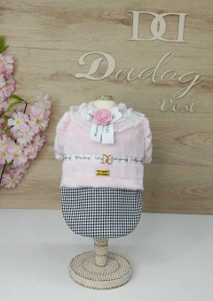 Casaco Pied Poule Pelucia Rosa - comprar online
