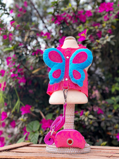 Peitoral Asas Borboleta Pink/Turquesa na internet
