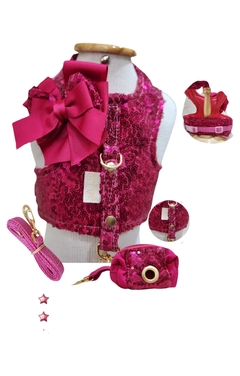 Peitoral Glamour Paetês Pink - comprar online