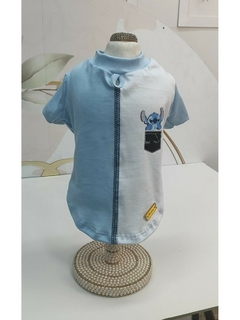 T-shirt Stitch Azul/Branco - comprar online