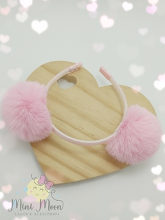 Tiara-Pompom-Pelúcia-Candy-Color
