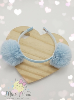 Tiara-Pompom-Pelúcia-Candy-Color
