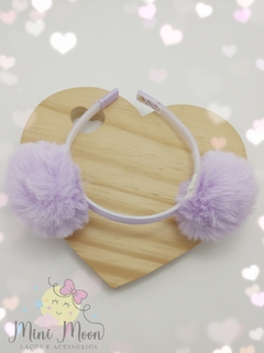 Tiara-Pompom-Pelúcia-Candy-Color