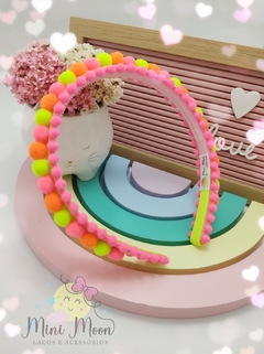Tiara-(Arco)-Pom-Pom-Cores-Neon