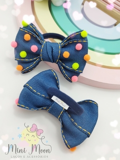 Laço-Pom-pom-Coleção-Jeans-(Neon- Bico-de-Pato-ou-Xuxinha