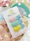 Mini Hair Clips Coração Glitter (bico de pato 3,5 cm inteiramente encapado)