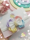 Faixinha Laço Realeza Candy Color (laço medindo aproximadamente 8 cm)
